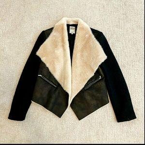 ZARA TRAFALUC FAUX FUR SOFT LUX MOTO JACKET